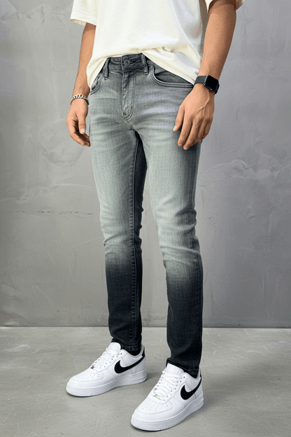 Jean Slim Gris Dégradé — Effet Ombré & Délavé Premium 004