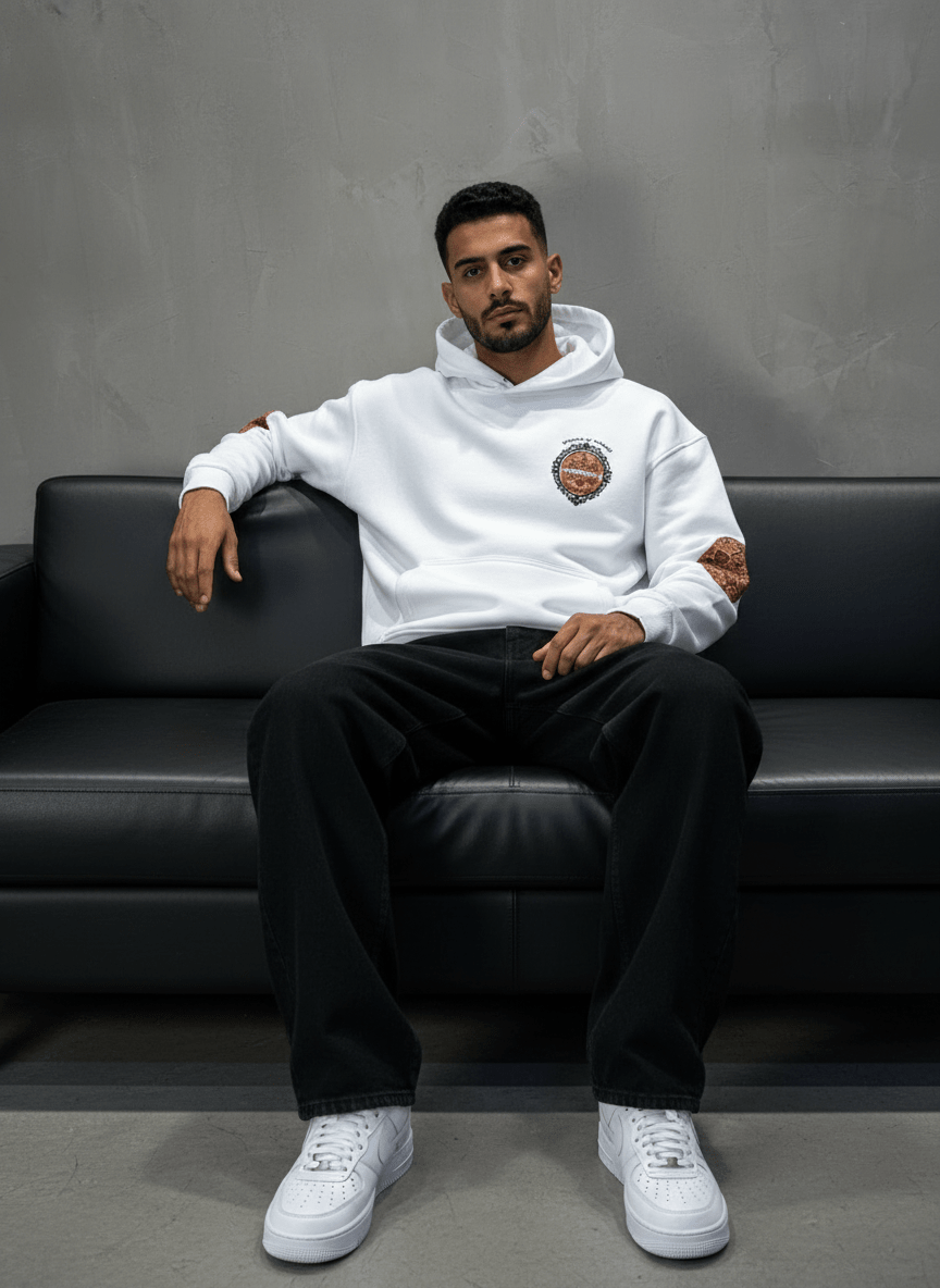 HOODIE BLANC GRAPHIQUE 7861 - ZG PREMIUM