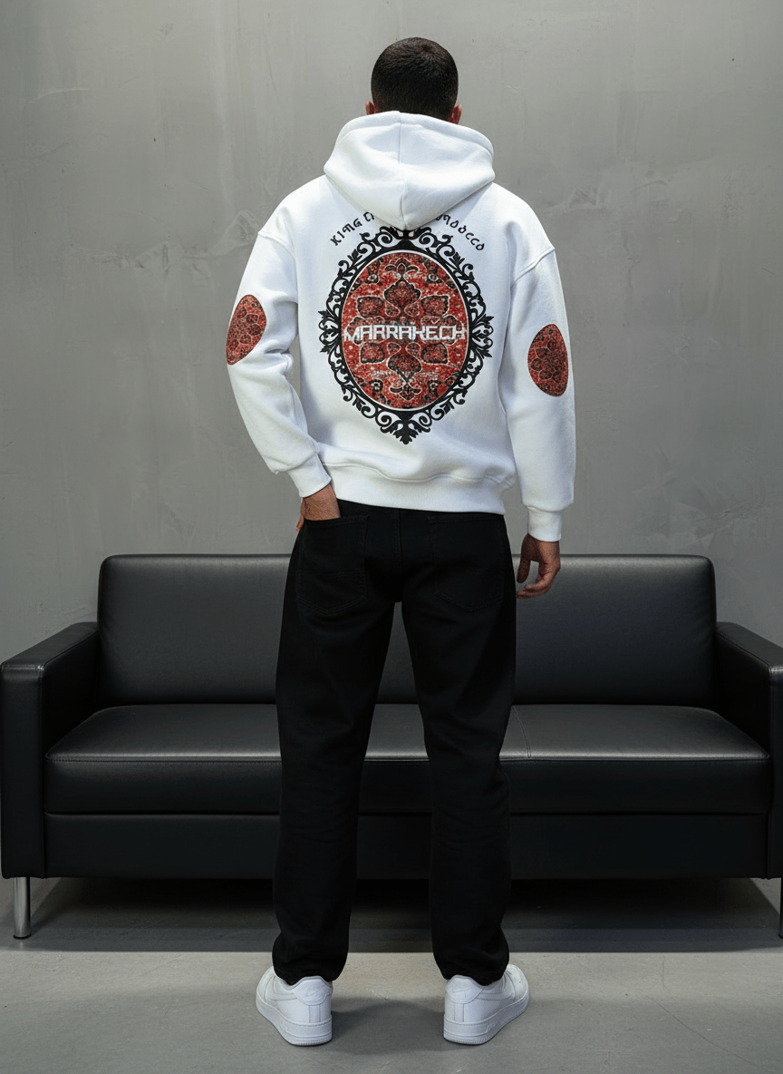 HOODIE BLANC GRAPHIQUE 7861 - ZG PREMIUM