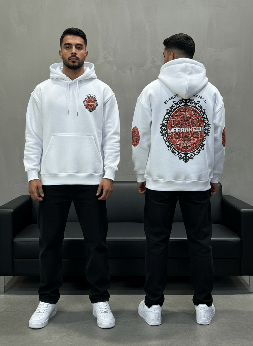 HOODIE BLANC GRAPHIQUE 7861 - ZG PREMIUM