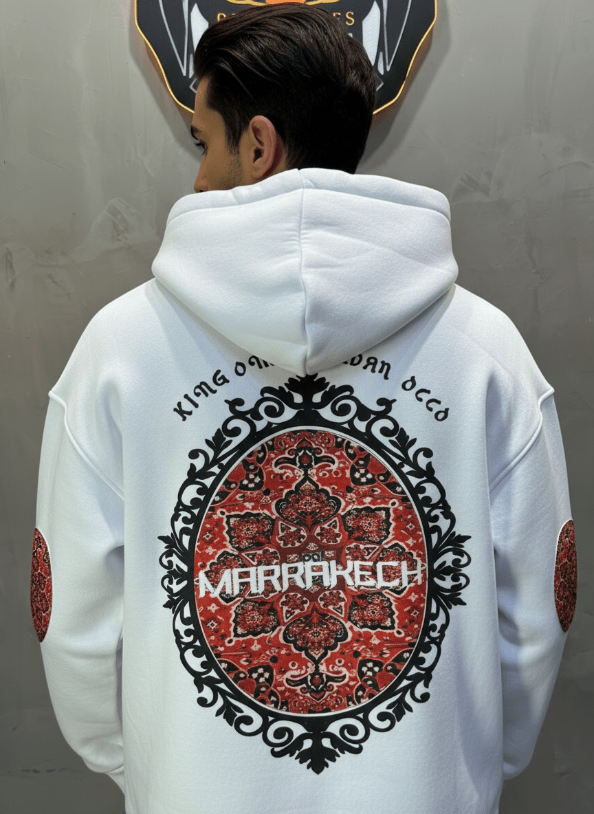 HOODIE BLANC GRAPHIQUE 7861 - ZG PREMIUM