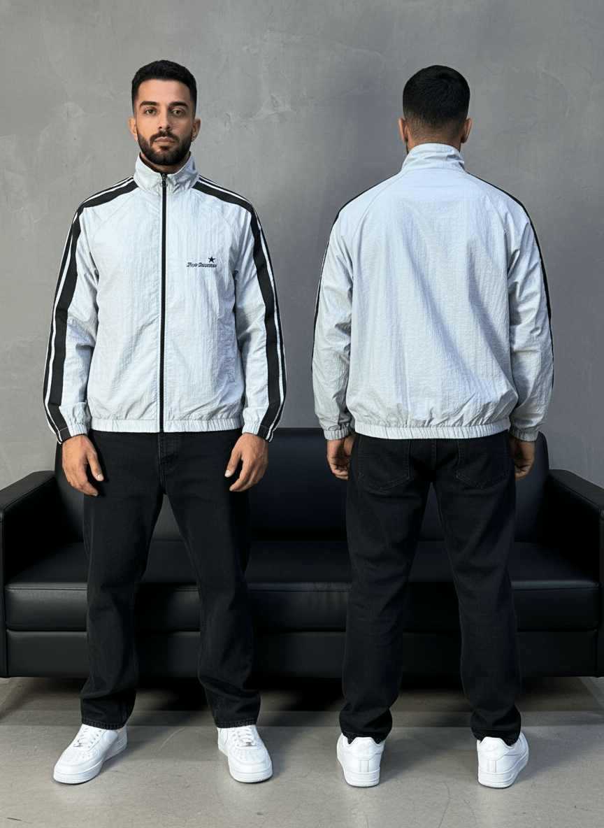 JACKET PARACHUTE GREY OLD SCHOL 7404 - ZG PREMIUM