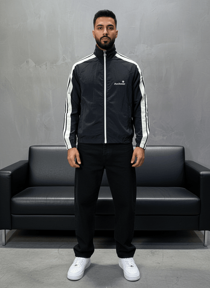 JACKET PARACHUTE BLACK OLD SCHOL 7404 - ZG PREMIUM