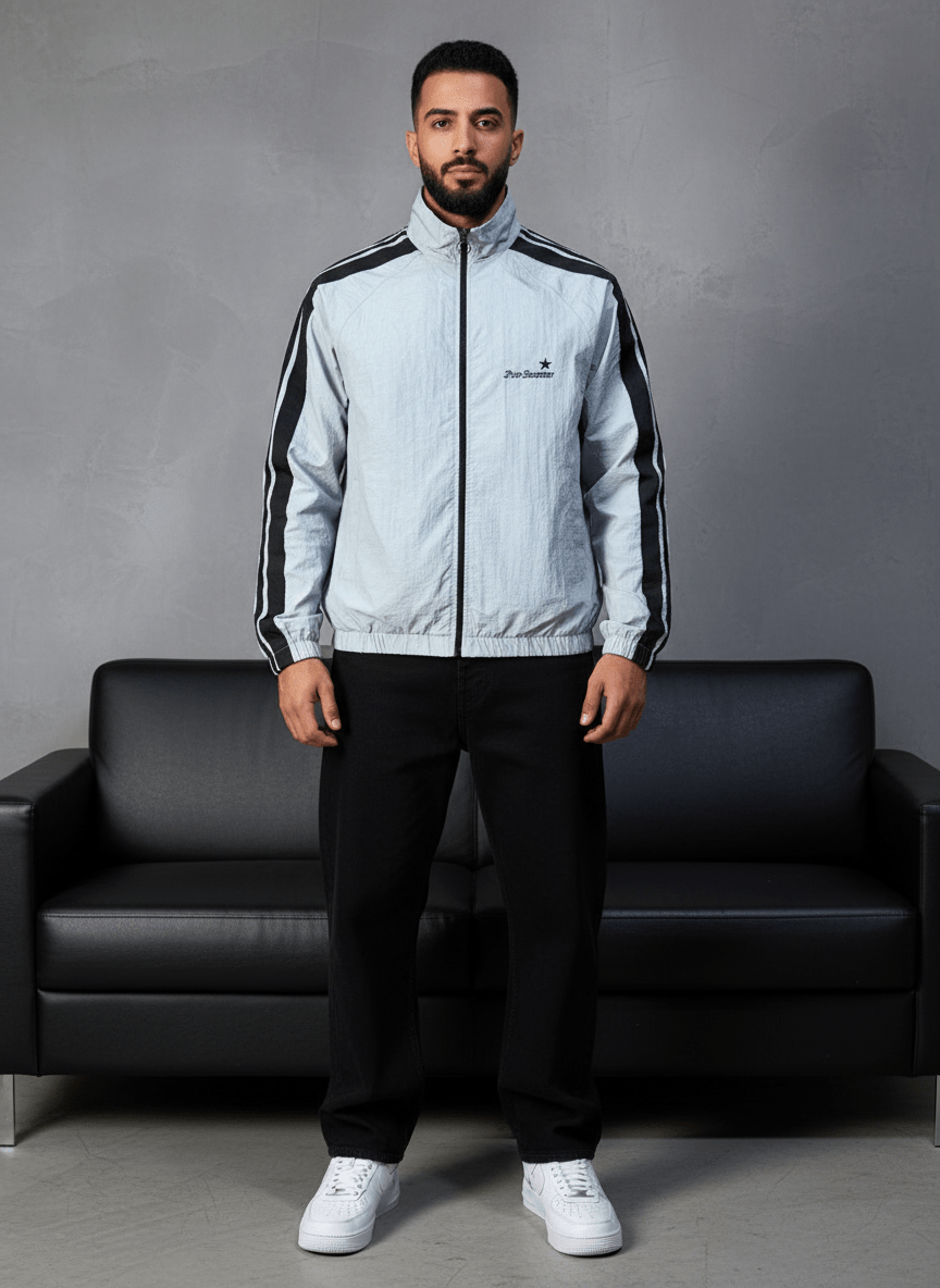 JACKET PARACHUTE GREY OLD SCHOL 7404 - ZG PREMIUM