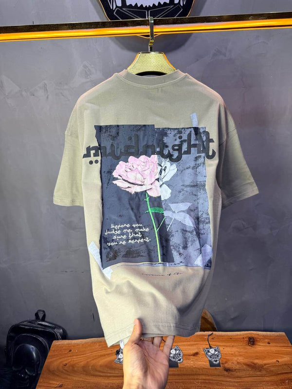T-Shirt Midnight — Rose & Citation — Beige 139