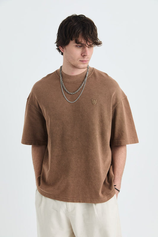 T-SHIRT OVERSIZE SAW BROWN 4803