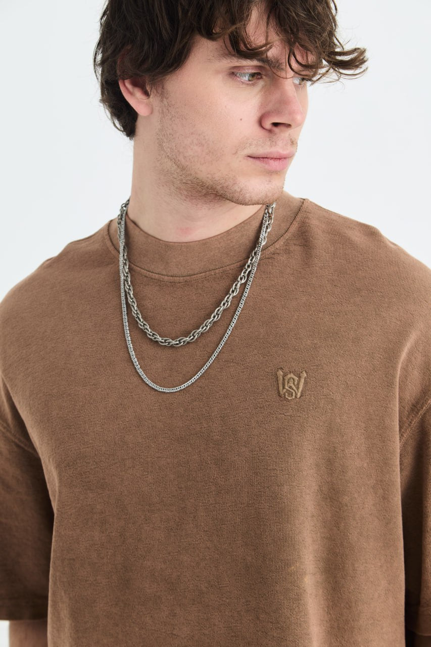 T-SHIRT OVERSIZE SAW BROWN 4803