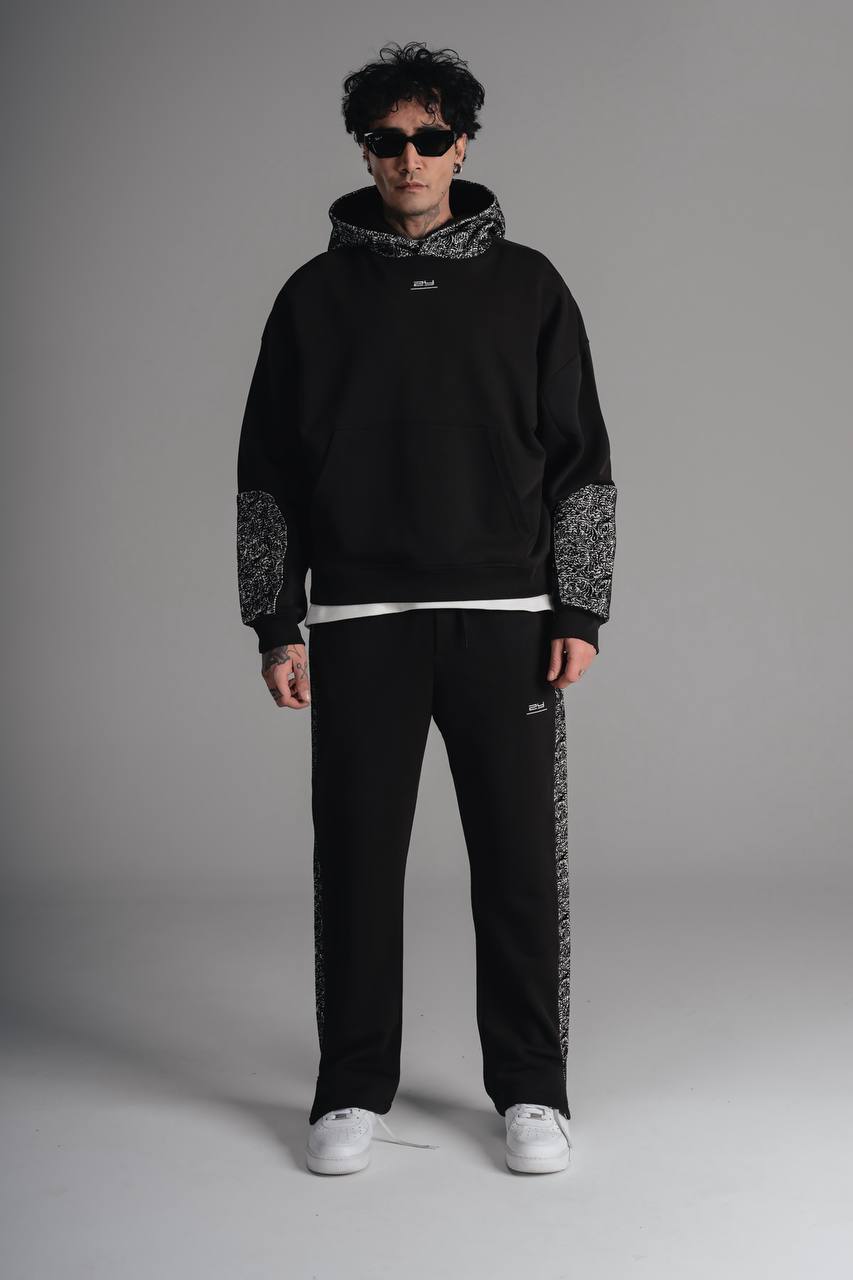 Ensemble survêtement oversize homme noir 6521
