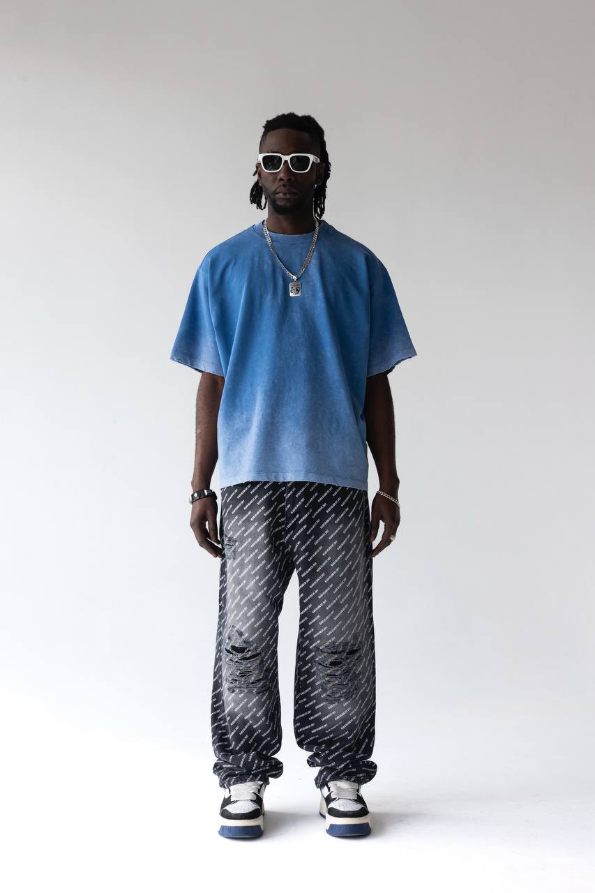 T-Shirt blue Oversize Washed Vintage 1976 - ZG PREMIUM
