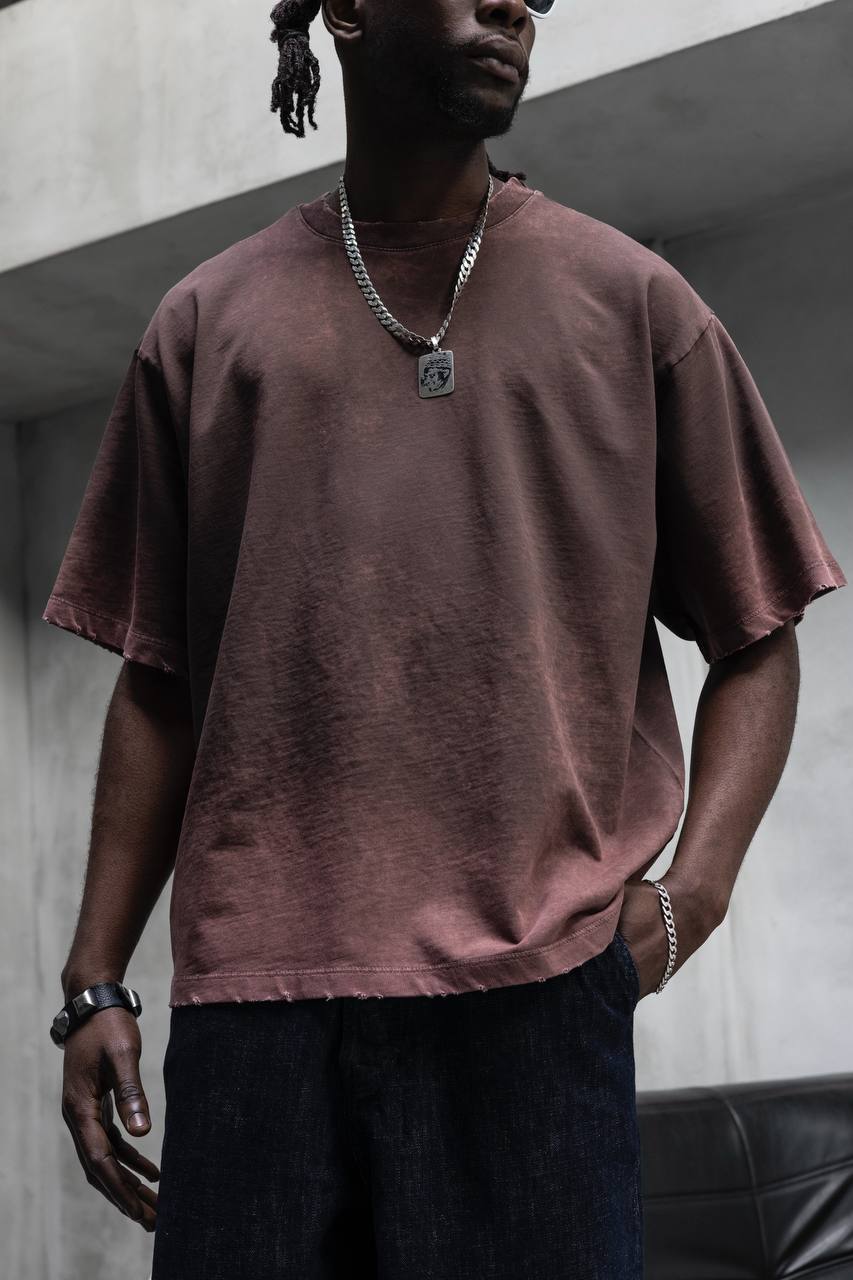 T-Shirt brown Oversize Washed Vintage 1976 - ZG PREMIUM