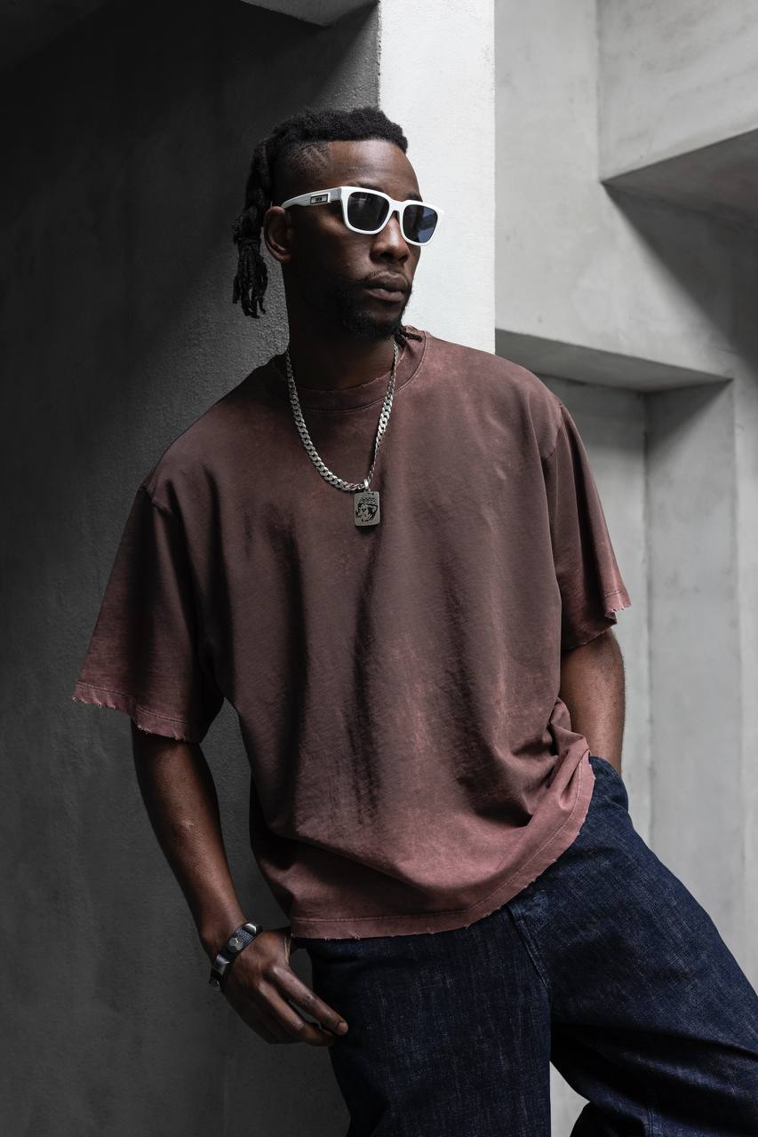 T-Shirt brown Oversize Washed Vintage 1976 - ZG PREMIUM
