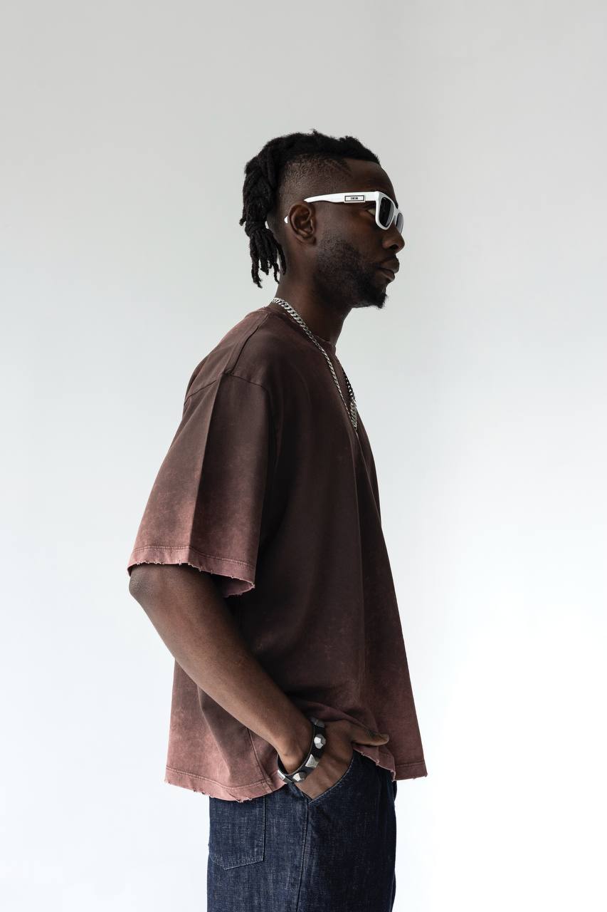 T-Shirt brown Oversize Washed Vintage 1976 - ZG PREMIUM
