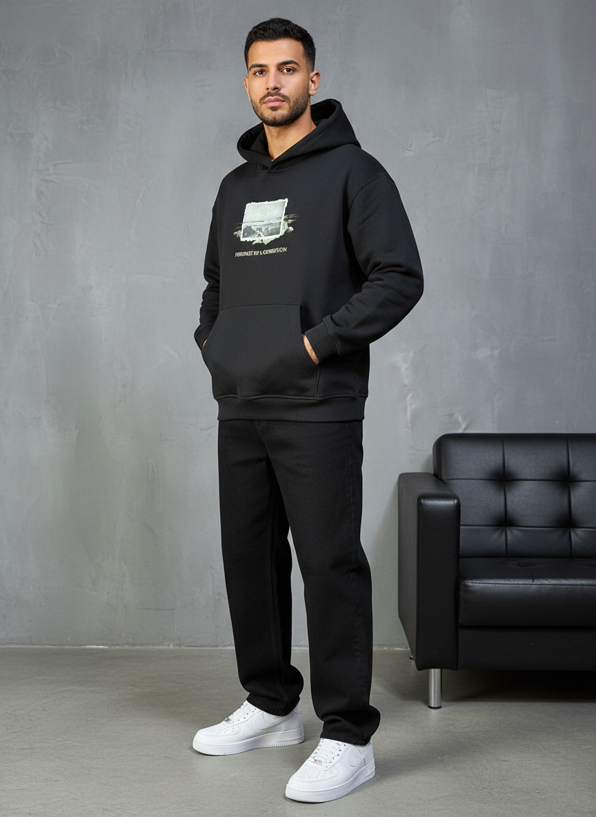 HOODIE SAW OVERSIZE BLACK 4965
