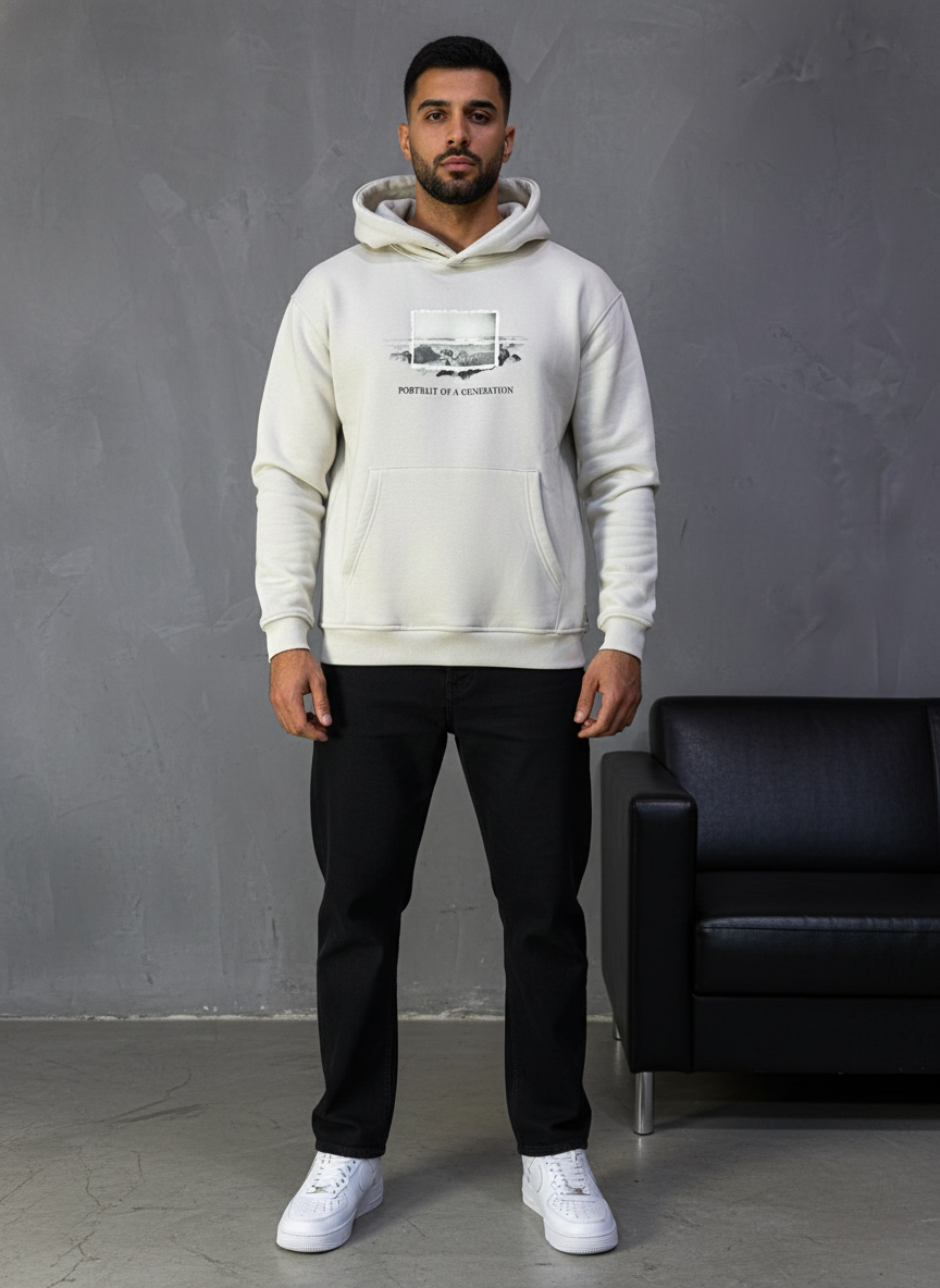 HOODIE SAW OVERSIZE BEIGE 4965