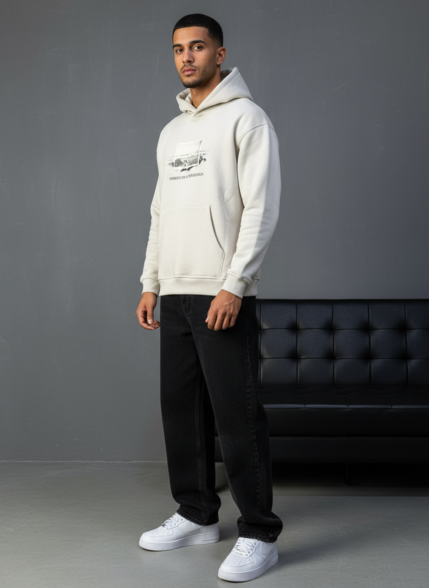 HOODIE SAW OVERSIZE BEIGE 4965