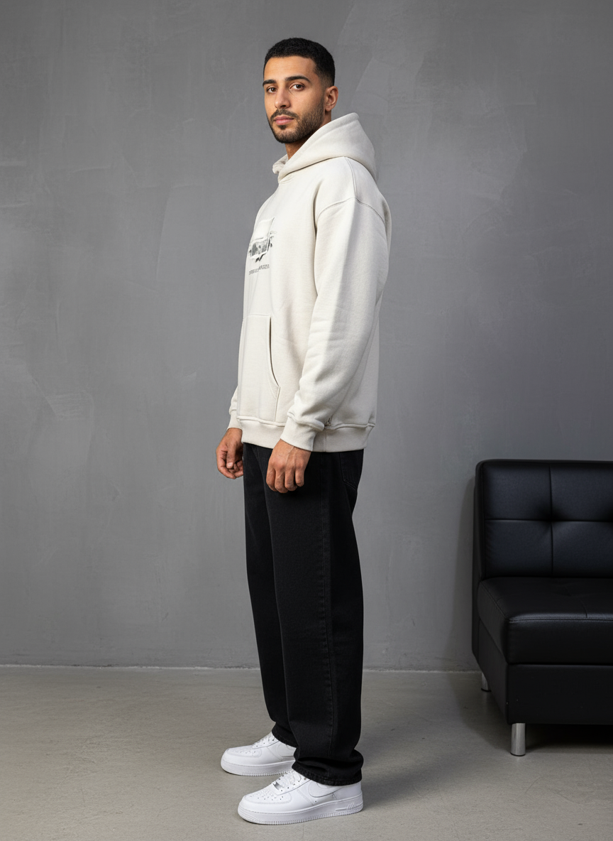 HOODIE SAW OVERSIZE BEIGE 4965