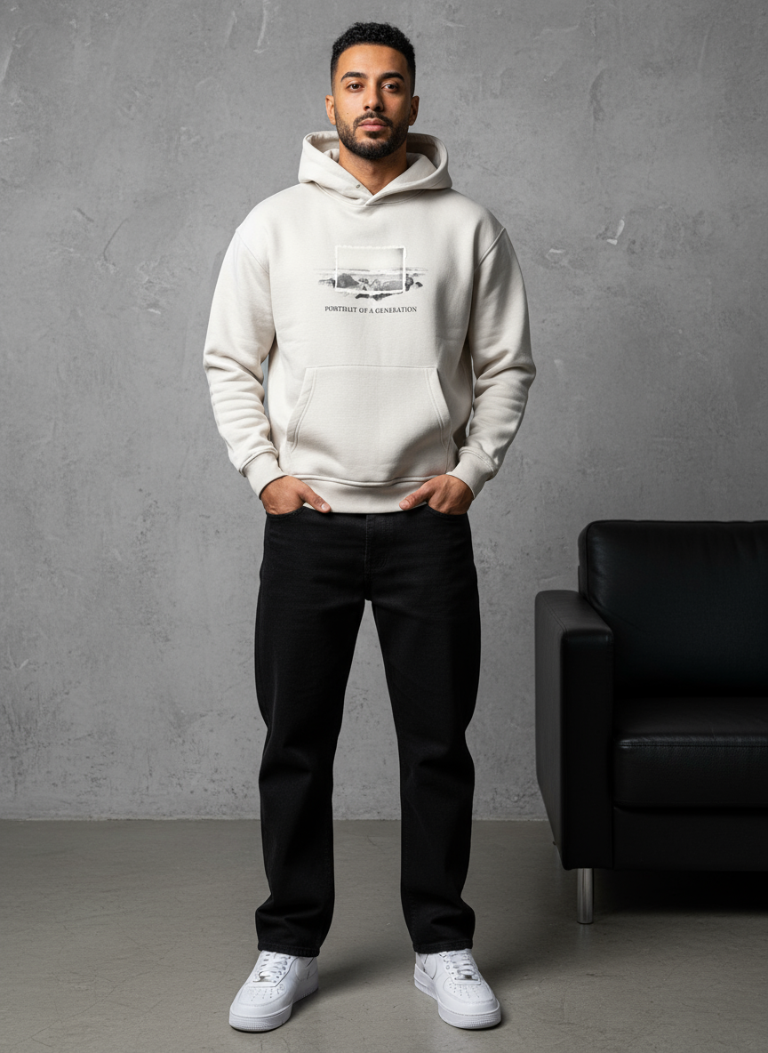 HOODIE SAW OVERSIZE BEIGE 4965