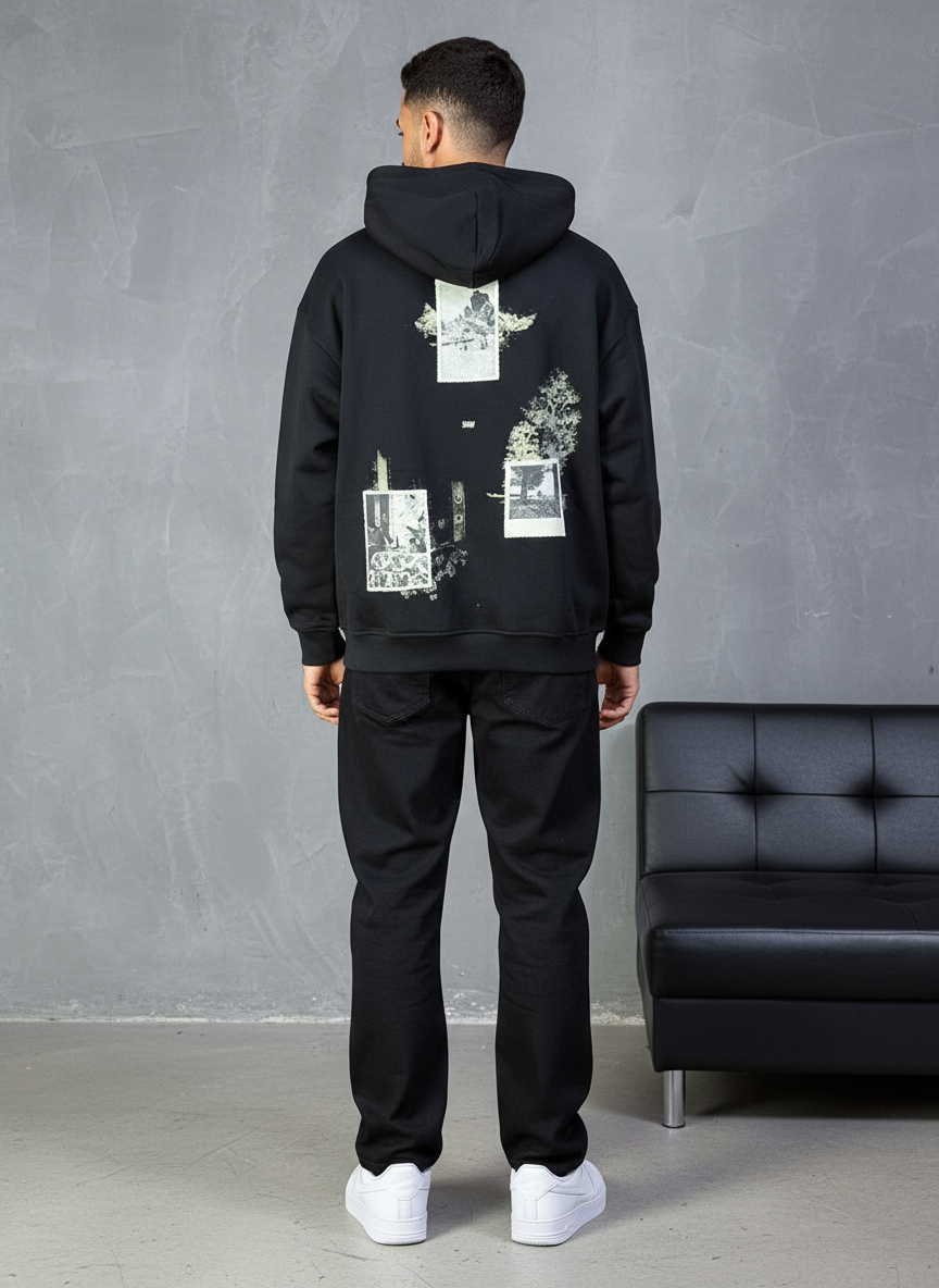 HOODIE SAW OVERSIZE BLACK 4965