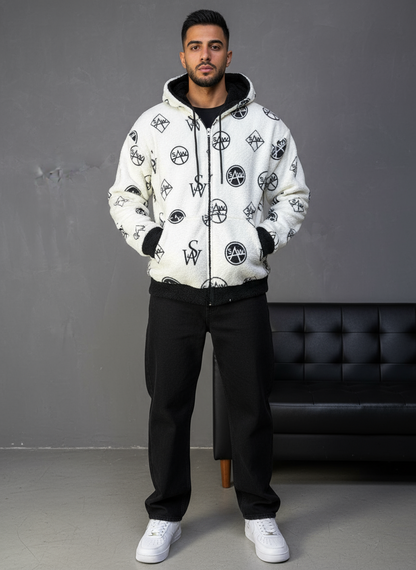 JACKET DOUBLE FAC OVER BLACK/WHITE 4950