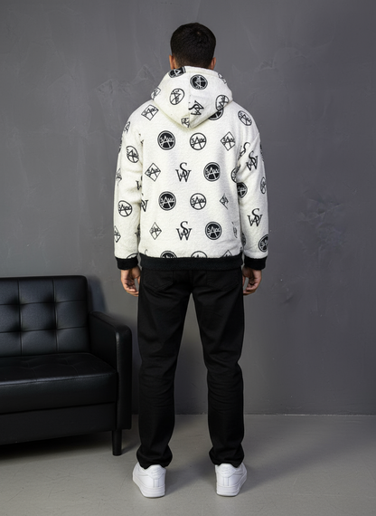 JACKET DOUBLE FAC OVER BLACK/WHITE 4950