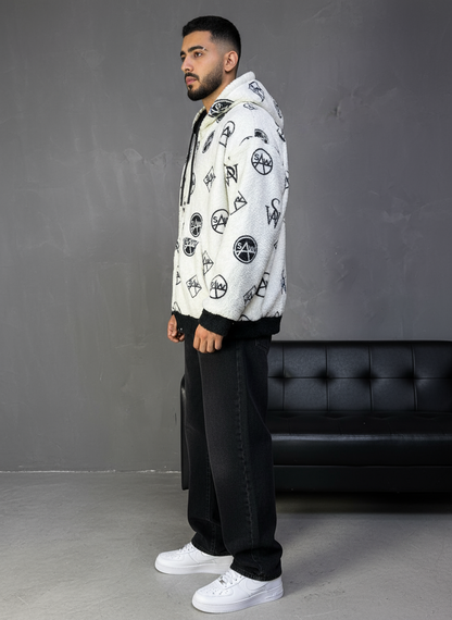 JACKET DOUBLE FAC OVER BLACK/WHITE 4950