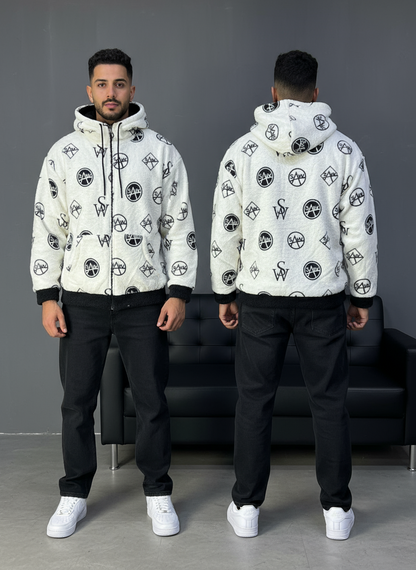 JACKET DOUBLE FAC OVER BLACK/WHITE 4950