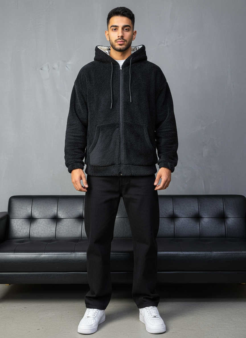 JACKET DOUBLE FAC OVER BLACK/WHITE 4950