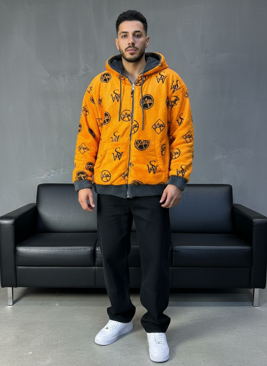 JACKET DOUBLE FAC OVER GREY/ORANGE 4950