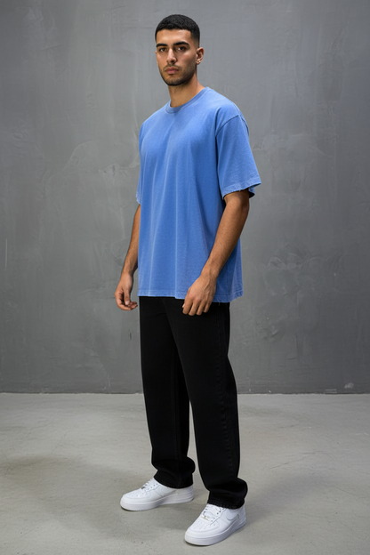 T-Shirt blue Oversize Washed Vintage 1976