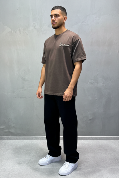 T-Shirt Oversize Brown "Sam" Diamond | SAW Urbanity 5085