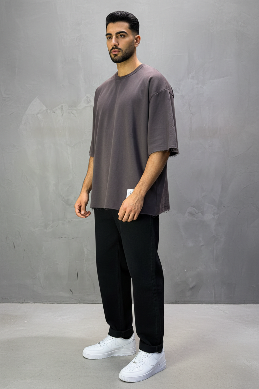 T-Shirt Oversize Brown – Tissu Épais  42