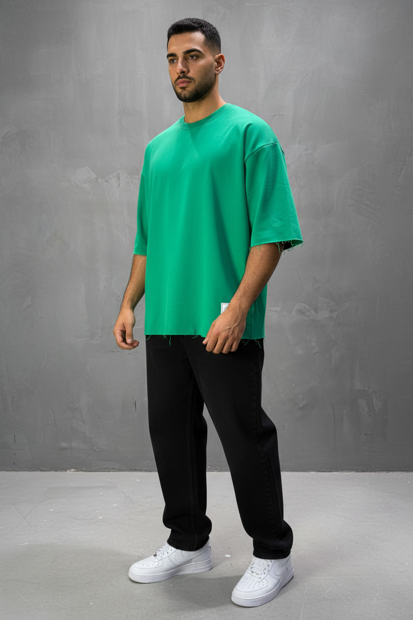 T-Shirt Oversize Green – Tissu Épais  42