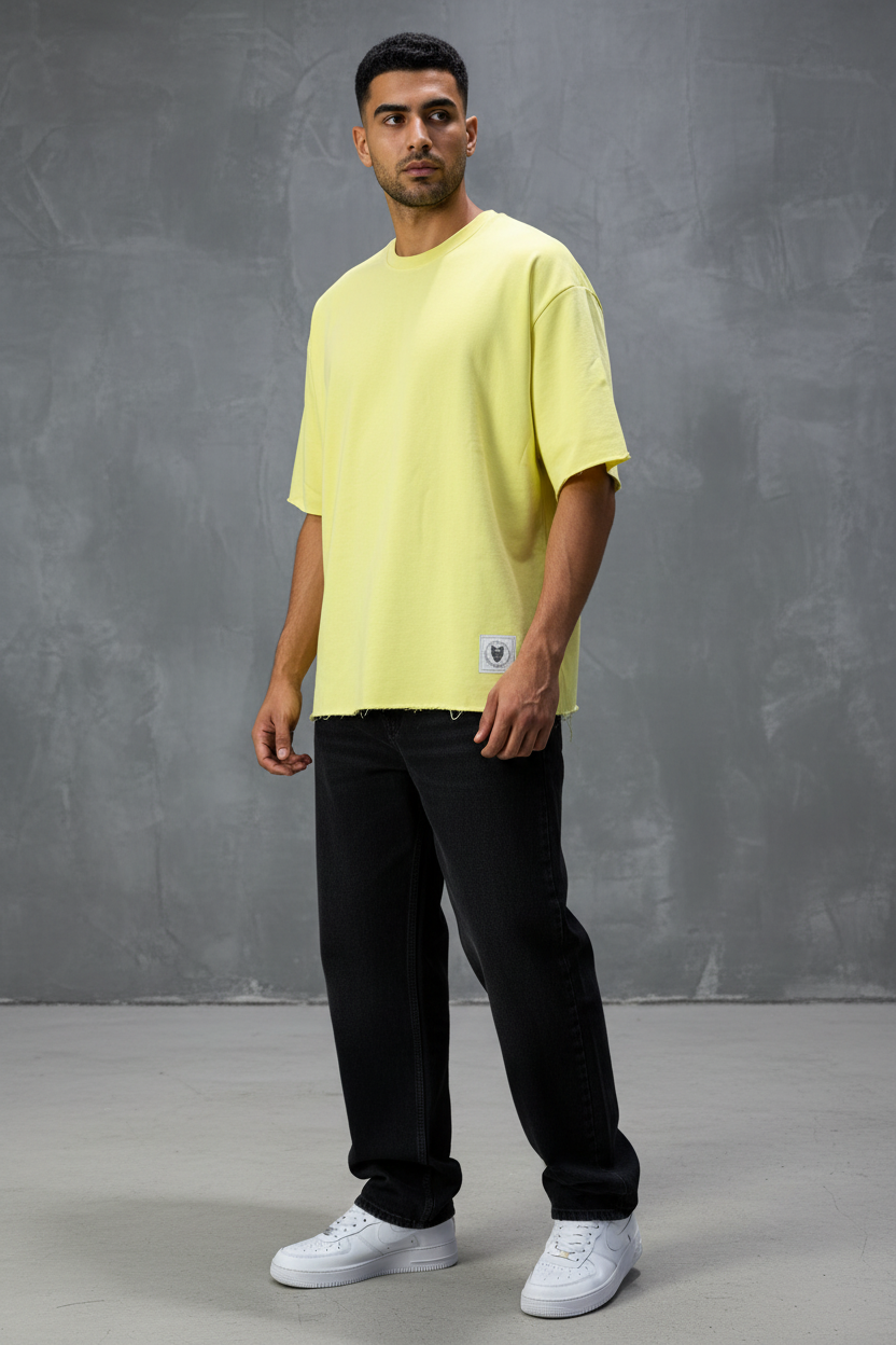 T-Shirt Oversize Yellow– Tissu Épais  42