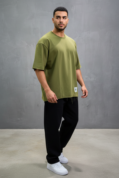 T-Shirt Oversize khaki – Tissu Épais  42