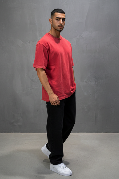 T-Shirt red Oversize Washed Vintage 1976
