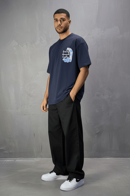T-shirt Oversize Navy – Dreamy Demand Hustler 5103 - ZG PREMIUM