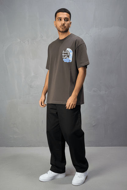 T-shirt Oversize brown – Dreamy Demand Hustler 5103 - ZG PREMIUM