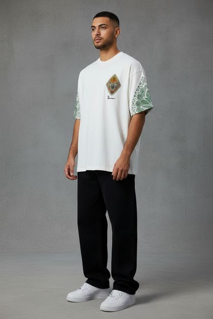 T-Shirt Oversize Blanc – Paon & Paisley 5071