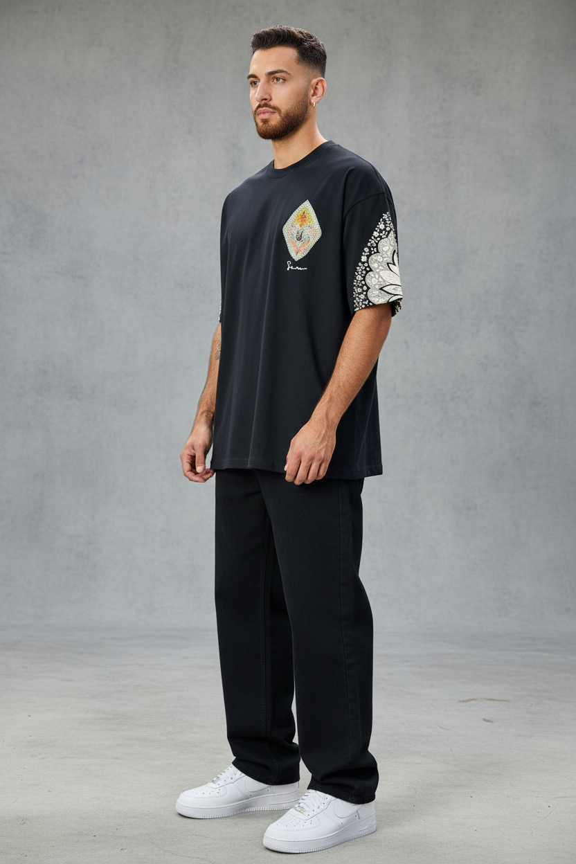 T-Shirt Oversize Noir – Paon & Paisley 5071