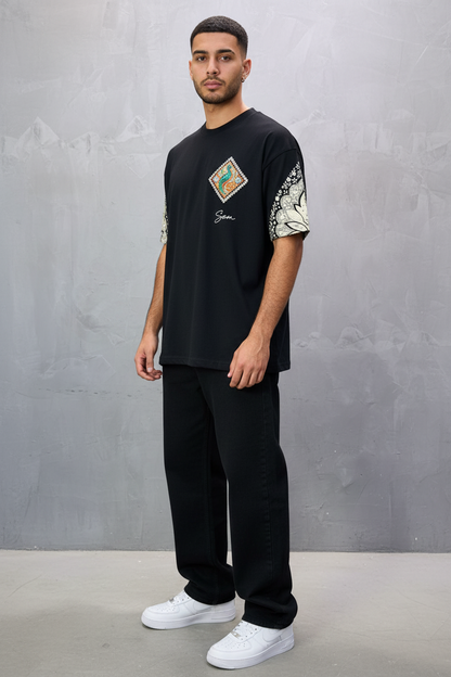 T-Shirt Oversize Noir – Paon & Paisley 5071