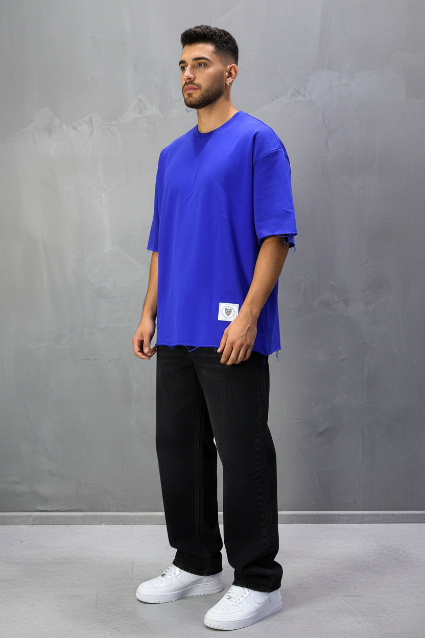 T-Shirt Oversize Royal Blue – Tissu Épais  42