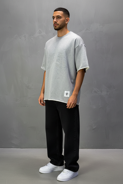 T-Shirt Oversize Light Gray – Tissu Épais  42