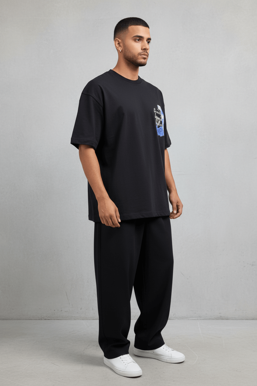 T-shirt Oversize noir – Dreamy Demand Hustler 5103 - ZG PREMIUM