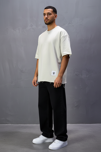 T-Shirt Oversize Off-White / Cream – Tissu Épais  42