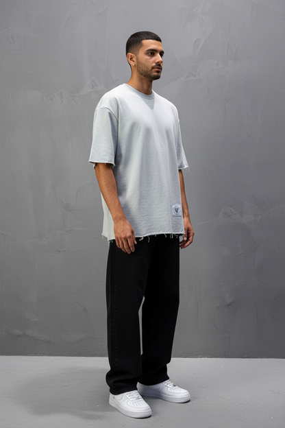 T-Shirt Oversize Light Blue Gray – Tissu Épais  42