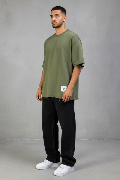 T-Shirt Oversize Army Green  – Tissu Épais  42