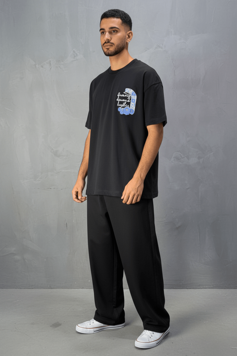 T-shirt Oversize noir – Dreamy Demand Hustler 5103 - ZG PREMIUM