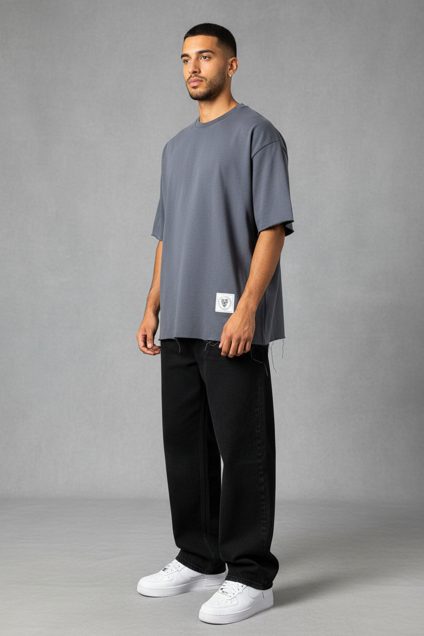 T-Shirt Oversize Dark Slate   – Tissu Épais  42