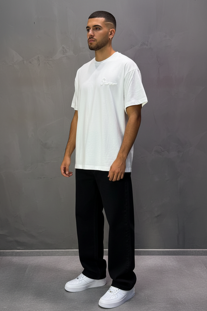 T-Shirt Oversize Blanc "Sam" Diamond | SAW Urbanity 5085