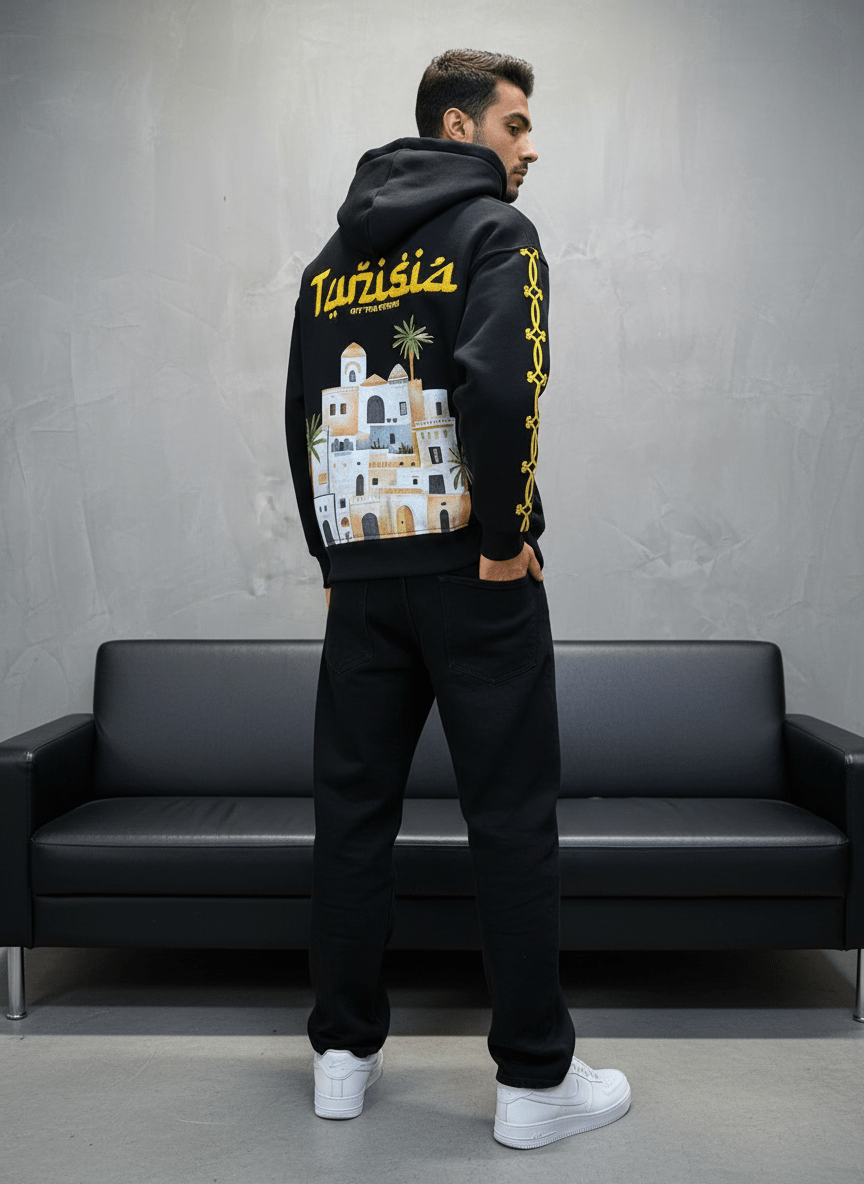 SWEAT CAPUCH NOIR TUNISIA 7857 - ZG PREMIUM